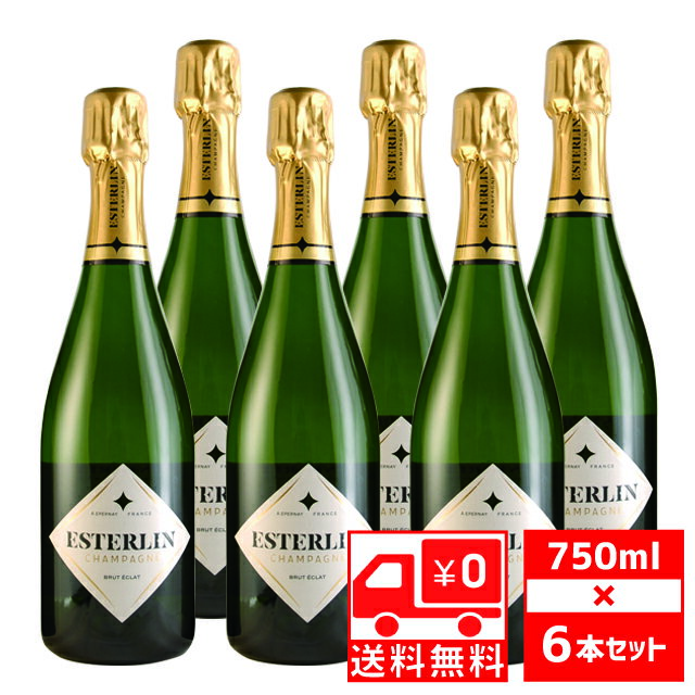 [送無][セット6] エステルラン エクレット ブリュット 750ml×6本 シャンパン 送料無料【お酒 酒 洋酒 ワイン スパークリング ギフト シャンペン シャンパーニュ スパークリングワイン 祝い 母の日 母 内祝い プレゼント お酒 父の日 】【ワインならリカオー】