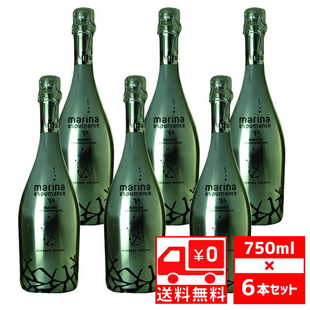 [送無][セット6] マリーナ エスプマンテ シルバー 750ml×6本 スパークリング 送料無料【お酒 スパークリングワイン ワイン 酒 ギフト セット 洋酒 甘口 白ワイン ボトル お祝い 母の日 母 内祝い 祝い プレゼント お酒 父の日 晩酌 】【ワインならリカオー】