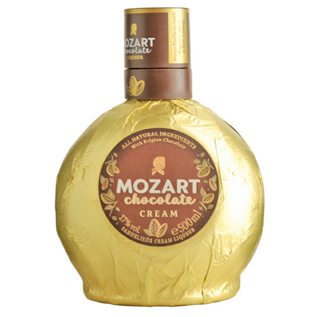 MOZART CHOCOLATE CREAM「モーツァルト」は作曲家・モーツァルトの生まれ故郷オーストリア・ザルツブルクに本拠地を置くモーツァルト社が、厳選した良質な素材を贅沢に使用し生産するプレミアムチョコレートリキュールです。モーツァルト作曲の音楽を熟成中に聴かせるというユニークな製造工程を採用しています。カカオと生クリームを贅沢に使用した濃厚でとろけるようなチョコレートの甘美な味わいでなめらかな舌触りと贅沢なカカオの風味が特長です。 【モーツァルト一覧はこちら】 ----------------------------------------------------------------------- 【産地】 オーストリア 【生産者】 モーツアルト ディスティラリー社 【度数】 17度 【内容量】 500ml -----------------------------------------------□お酒 引越し 挨拶 昇進祝い 退職祝い お返し 還暦祝い 手土産 ディナー 就職祝い 男性 女性 父 母 彼氏 彼女 ギフト 内祝い 退職 お礼 誕生日 プレゼント 結婚祝い リキュール 通販 楽天結婚引出物 結婚内祝い 結婚御祝い 快気祝い 全快祝い 新築内祝い 上棟祝い 長寿祝い 就職内祝い 他各種内祝い・お返し 新築祝い 初老祝い 古稀祝い 喜寿祝い 傘寿祝い 米寿祝い 卒寿祝い 白寿祝い 長寿祝い お返し お中元・お歳暮 年始挨拶 ゴルフコンペ 記念品 賞品 暑中見舞い 残暑見舞い 【ギフト包装一覧はこちら】