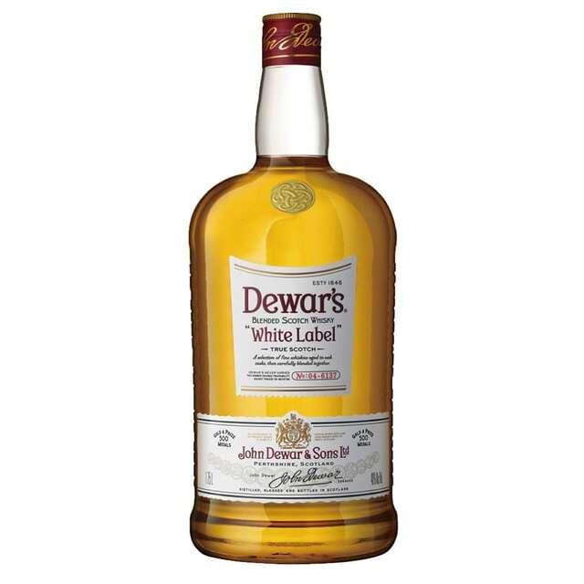 [大容量] デュワーズ ホワイトラベル 1750ml 箱なし【 ウイスキー ウィスキー スコッチウイスキー お酒 スコッチウィスキー 酒 スコッチ 蒸留酒 家飲み 晩酌 記念日 さけ 祝い 家庭用 宅飲み ひとり呑み 飲み会 ひとり飲み 洋酒 】【ワインならリカオー】