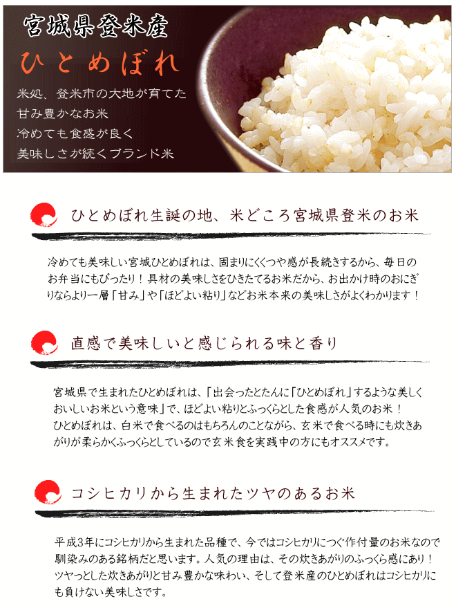 ◆令和5年産◆ 送料無料 宮城県登米産ひとめぼ...の紹介画像3