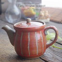 和食器 美味しい お茶 彫十草 赤 レッド ティーポット 大 茶漉し付 茶器 食器 緑茶 紅茶 ハーブティー おうち うつわ 陶器 日本製 美濃焼