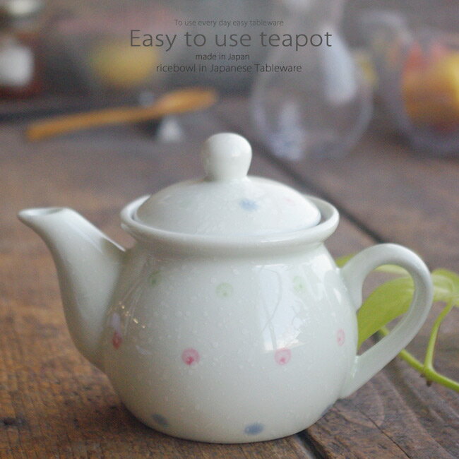 洋食器 やさしく溶け合う美味しい お茶 白吹水玉デイリー ティーポット 茶漉し付 茶器 食器 緑茶 紅茶 ハーブティー おうち うつわ 陶器