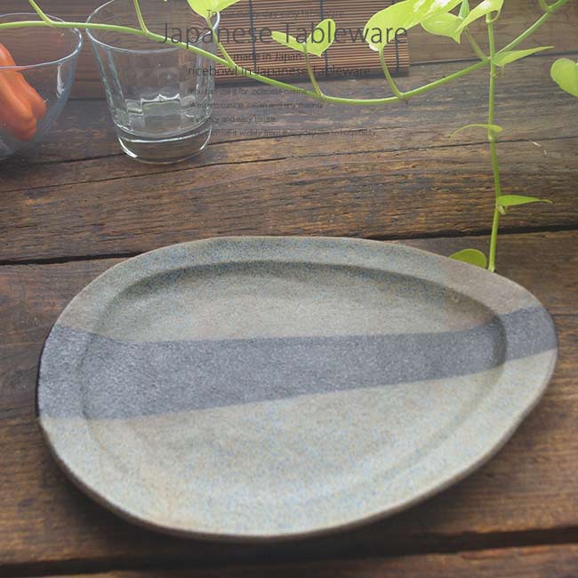 和食器 黒潮プレート パーティー 30×25×2.5 おうち うつわ カフェ 食器 陶器 日本製 美濃焼 大皿 インスタ映え