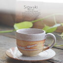 和食器 信楽焼 ざらめ 丸 コーヒーカップソーサー 碗皿 珈琲 紅茶 ティー おうち カフェ 食器 陶器 しがらき焼 らいすぼ〜る 春日井 軽井沢