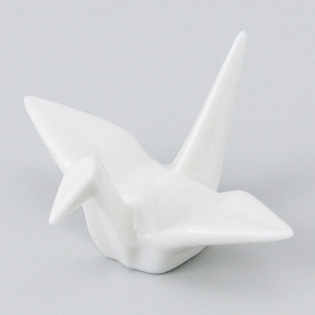 和食器 白幸せ鶴 ツル 箸置 箸置き 卓上小物 レスト お箸置き 陶器 食器 うつわ おうち ごはん おしゃれ 日本製 美濃焼