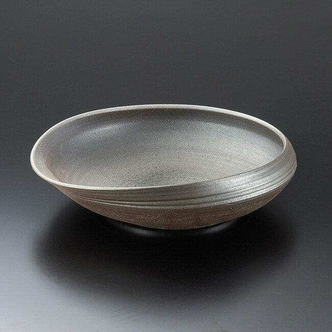 和食器 信楽焼 黒窯変変型大鉢 40×37.5×10 サラダボール ボウル うつわ おさら おうち 陶器 おしゃれ 軽井沢 春日井