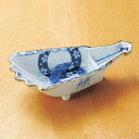 和食器 染付春秋丸紋半開扇型向付 22.3×11.8×5.5cm 中鉢 ボウル サラダ おかず おうち うつわ 陶器 カフェ おしゃれ 軽井沢 春日井