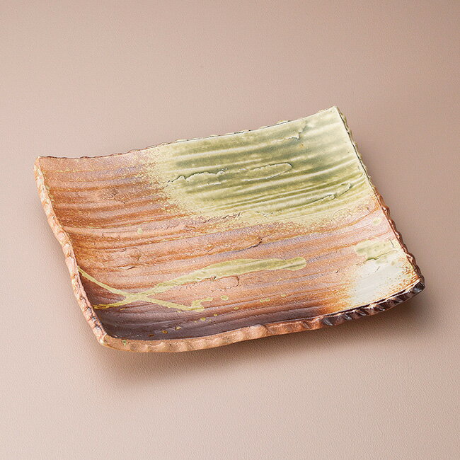 和食器 古信楽 足付そぎ長角皿 信楽焼 29.5×25.5×5cm プレート うつわ おさら おうち 陶器 カフェ おしゃれ 軽井沢 春日井