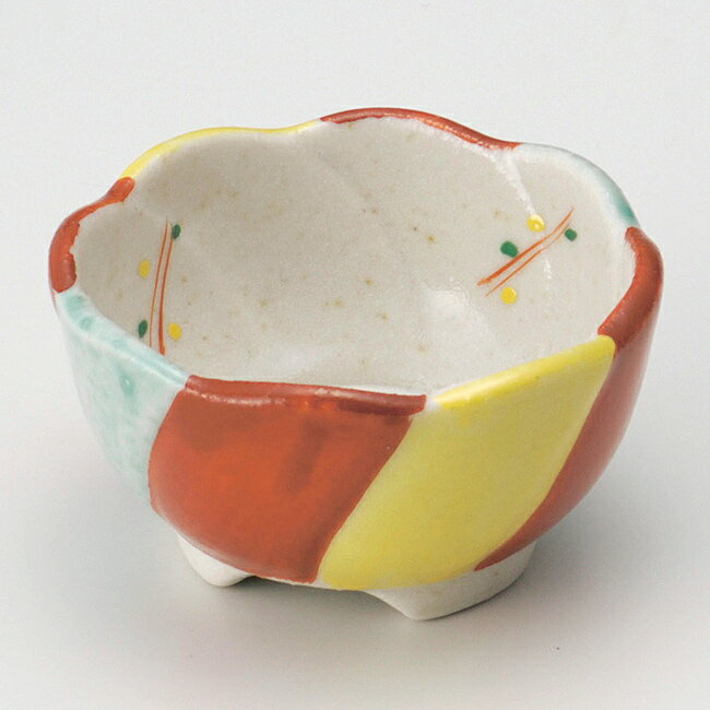 和食器 小さな三色十草三ツ足 小鉢 7×4cm うつわ 陶器 おしゃれ おうち