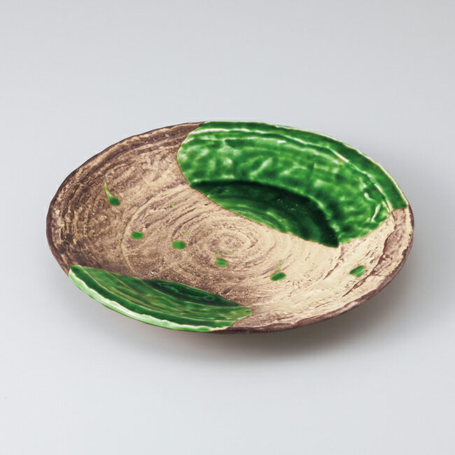 和食器 錆釉 グリーン 緑 流 丸皿 前菜 取り皿 ケーキ パン プレート おうちカフェ おうちごはん 軽井沢 春日井