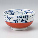土岐唐草赤小丼 φ12.8×7cm 小さめどんぶり 鉢 ボール ボウル うつわ 陶器 日本製 カフェ おうちごはん 軽井沢 春日井