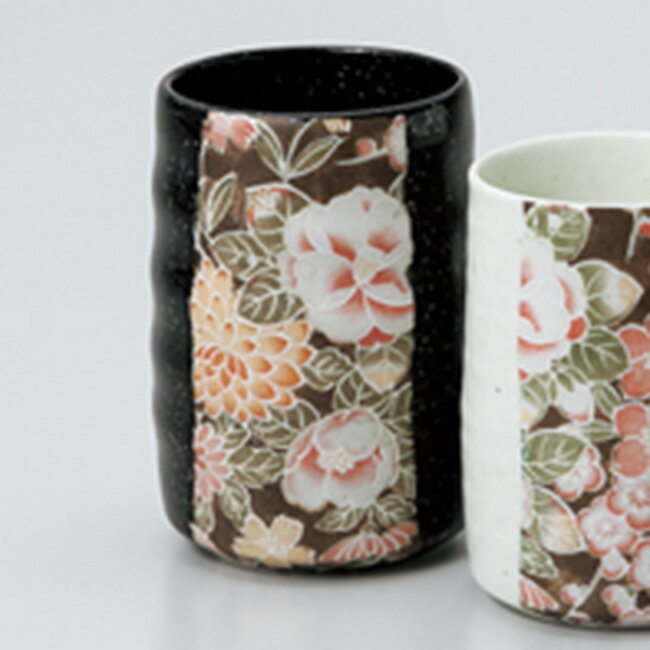 和食器 黒友禅 湯のみ 大 お茶 緑茶 うつわ 陶器 日本製 カフェ おうちごはん 軽井沢 春日井