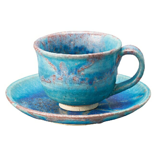 和食器 信楽焼 露草 コーヒーカップソーサー 碗皿 珈琲 紅茶 ティー 陶器 日本製 カフェ おうちごはん しがらき焼 らいすぼ〜る 春日井 軽井沢