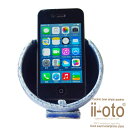 置くだけスピーカー ii-oto いい音 スマートフォンスタンド&簡易スピーカー ブルー 陶磁器製 高音質 ハイレゾ iPhone