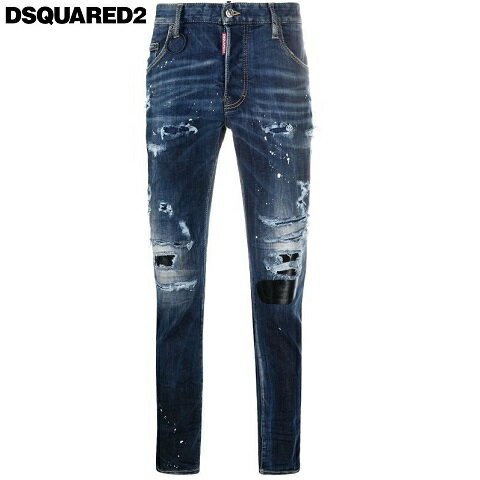 DSQUARED2(ディースクエアード)デニム【正規品】【メンズ】【Skater Jeans】【S74LB0923S30708470】【ボタンフライ】【ダメージ加工】【クラッシュ】