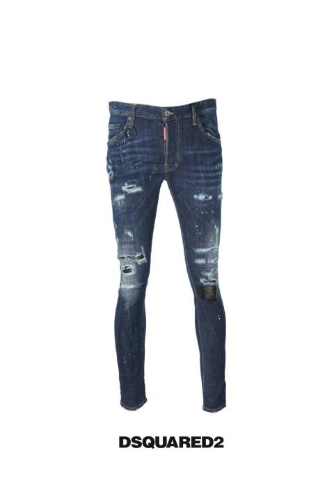 DSQUARED2(ディースクエアード)デニム【正規品】【メンズ】【SKATER JEAN】【S74LB0924】【ボタンフライ】【ペイント加工】【ダメージ加工】