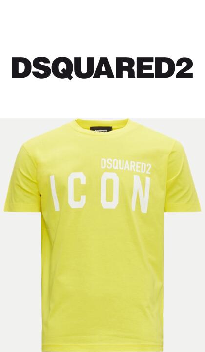 DSQUARED2(ディースクエアード)プリントロゴTシャツ【イエロー/黄色】【S79GC003】【半袖】【ブランドロゴ】【メンズ】【ロゴプリント】【2023春夏新作】