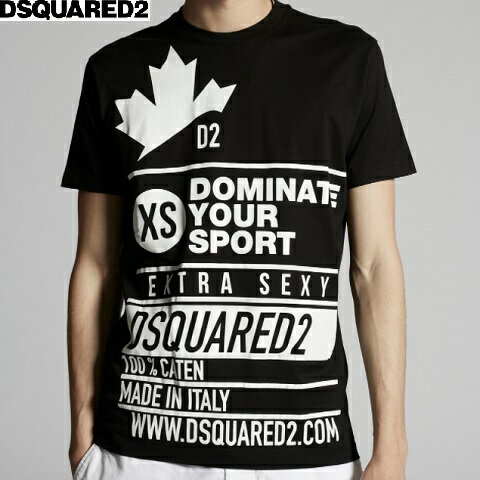 DSQUARED2(ディースクエアード)プリントロゴTシャツ【D2Leaf Sport T-Shirt】【ブラック/黒】【S74GD0824S22427900】【半袖】【ブランドロゴ】【メンズ】【無地】【2021春夏新作】