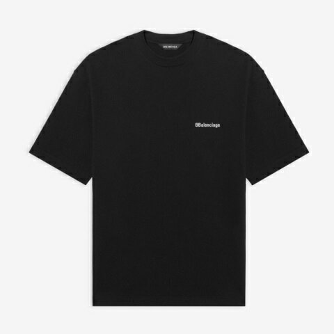 BALENCIAGA(バレンシガ) BB CORP MEDIUM FIT T-SHIRT IN BLACK　【レディース】【黒/ブラック】【TJV87】【ヴィンテージジャージー】【半袖】【2021年春夏新作】