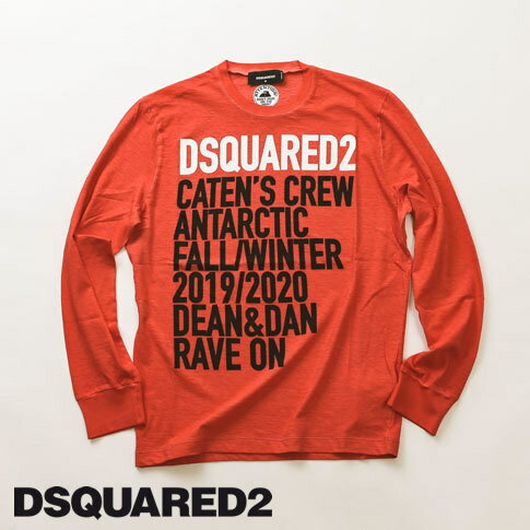 DSQUARED2(ディースクエアード)プリントロゴプリント ロンT【2019-2020年秋冬新作】【赤/レッド】【S74GD0591】【LEON Safari掲載ブランド】【長袖】【白/ホワイト/黒/ブラック】【メンズ】【送料無料】【SALE/46440円→43000円8 OFF】