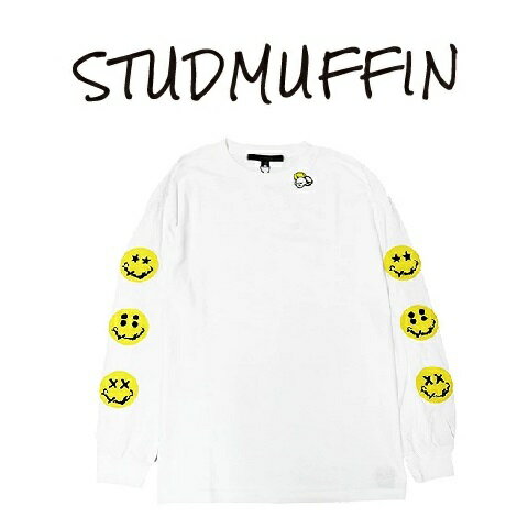 STUD MUFFIN(スタッドマフィン)ロンT【白/ホワイト】【ユニセックス】【サガラ パッチ 】【024−02284】【ワッペン】【送料無料】【SALE13200円が9900円25%オフ】