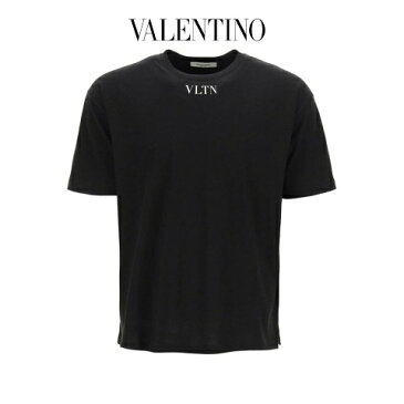 VALENTINO(ヴァレンティノ) プリントコットンTシャツ【メンズ】【黒/ブラック】【VV3MG01F737】【VLTN】【ロゴプリント】【2021年春夏新作】【ワンポイント】【インナー】【Tシャツ】【半袖】
