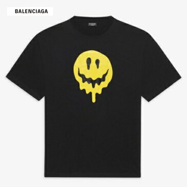 BALENCIAGA(バレンシガ) DRIP PEACE LARGE FIT Tシャツ　【メンズ】【k黒/ブラック】【641675TKVA11012】【ヴィンテージジャージー】【プリントシャツ】【半袖】【オーバーサイズ】【2021年春夏新作】