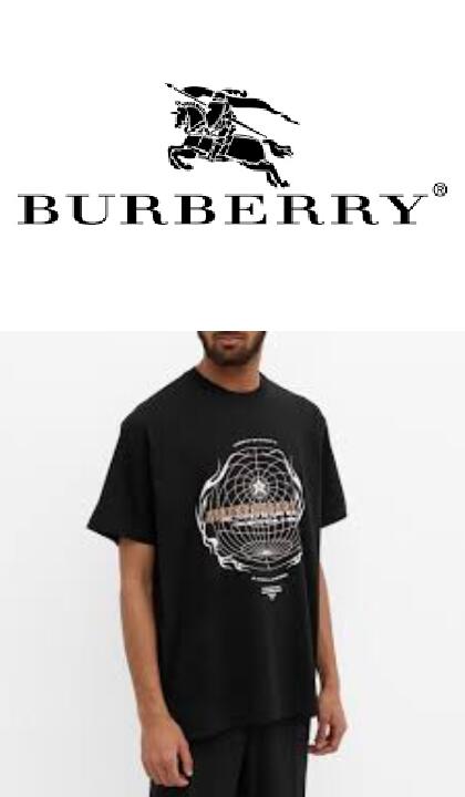 BURBERRY（バーバリー） プリント Tシャツ【ロゴプリント】【コットン】【8048289】【メンズ】【黒/ブラック】【2022春夏新作】【送料無料】【立体プリント】【SALE74800円→70000円】