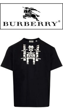BURBERRY（バーバリー） プリント Tシャツ【ロゴプリント】【コットン】【8051398】【メンズ】【黒/ブラック】【2022春夏新作】【送料無料】【首元プリント】