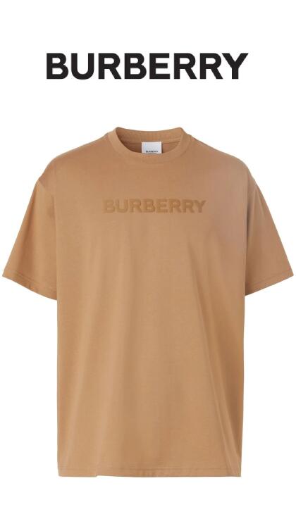 BURBERRY（バーバリー） プリント Tシャツ【ロゴプリント】【コットン】【8055310】【メンズ】【ベージュ/キャメル】【2023年春夏新作】【送料無料】【立体プリント】