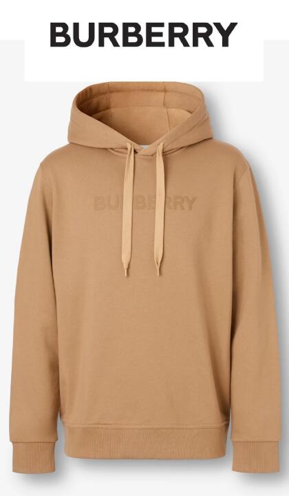 BURBERRY（バーバリー）プルオーバーパーカー【メンズ】【ベージュ】【80355318】【BURBERRYANSDELL】【フロントロゴ】【コットンフーディー】【プリントパーカー】【2023年春夏新作】【長袖】【送料無料】