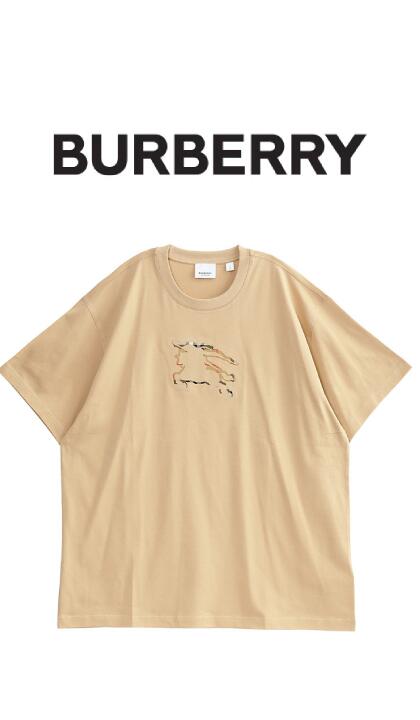 BURBERRY（バーバリー） プリント Tシャツ【ロゴプリント】【コットン】【8072703】【メンズ】【ベージュ/キャメル】【送料無料】【立体プリント】【SALE！！92400円→84000円約10％OFF】