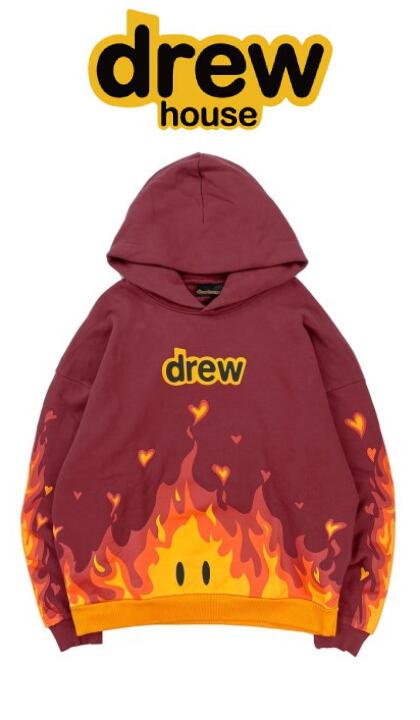 楽天Richwebshopdrew house （ドリューハウス）FIRE HOODIE 【赤/紫/えんじ色】【メンズ/レディース/ユニセックス】【パーカー】【フーディ】