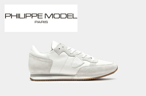 Philippe スニーカー Model フィリップモデル スニーカー メンズ靴 Philippe メンズ 白 ホワイト Philippe Modeltropez Sneakers トロペレザースニーカー 18年秋冬新作 Trluwz67 メンズ ミドルカット オールホワイト ロゴ入り Safari