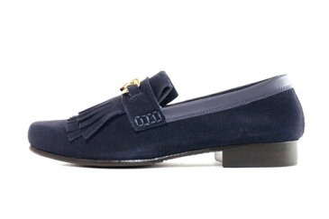 芸能人も多数愛用【雑誌OCEANS掲載ブランド!】Honour Ovation(アナーオベーション) チェーンホースフリンジローファー【メンズ/レディース/ユニセックス】【ネイビー/紺】【レザー】【短靴】【ドレスシューズ】【送料無料】