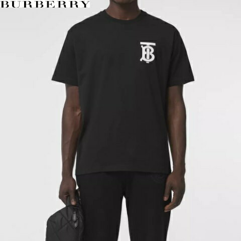 BURBERRY（バーバリー）モノグラムモチーフ コットン オーバーサイズ Tシャツ【ロゴプリント】【コットン】【80374601】【メンズ】【黒/ブラック】【2021春夏新作】【送料無料】