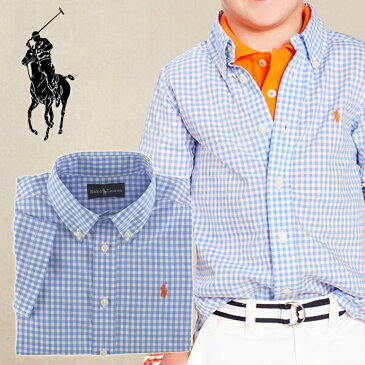 ◆【Ralph Lauren】★ラルフローレンBOYS・男の子★大人気!半袖シャツ/ギンガムブルーblue♪