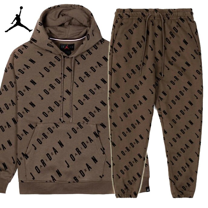 ◆アメリカよりお取り寄せ◆【Jordan/ジョーダン/JORDAN All Over Logo Hoodie Pants 】メンズ◆上下 セットアップ ◆ ブラウン