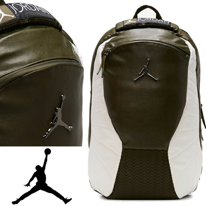 楽天Rich.131◆アメリカからお取り寄せ◆【Jordan/ジョーダン/JORDAN BACKPACK 】◆ジョーダン 　ロゴ　Retro 12 レトロ　リュック ◆ カーキ ■ バスケ　ダンス　バックパック