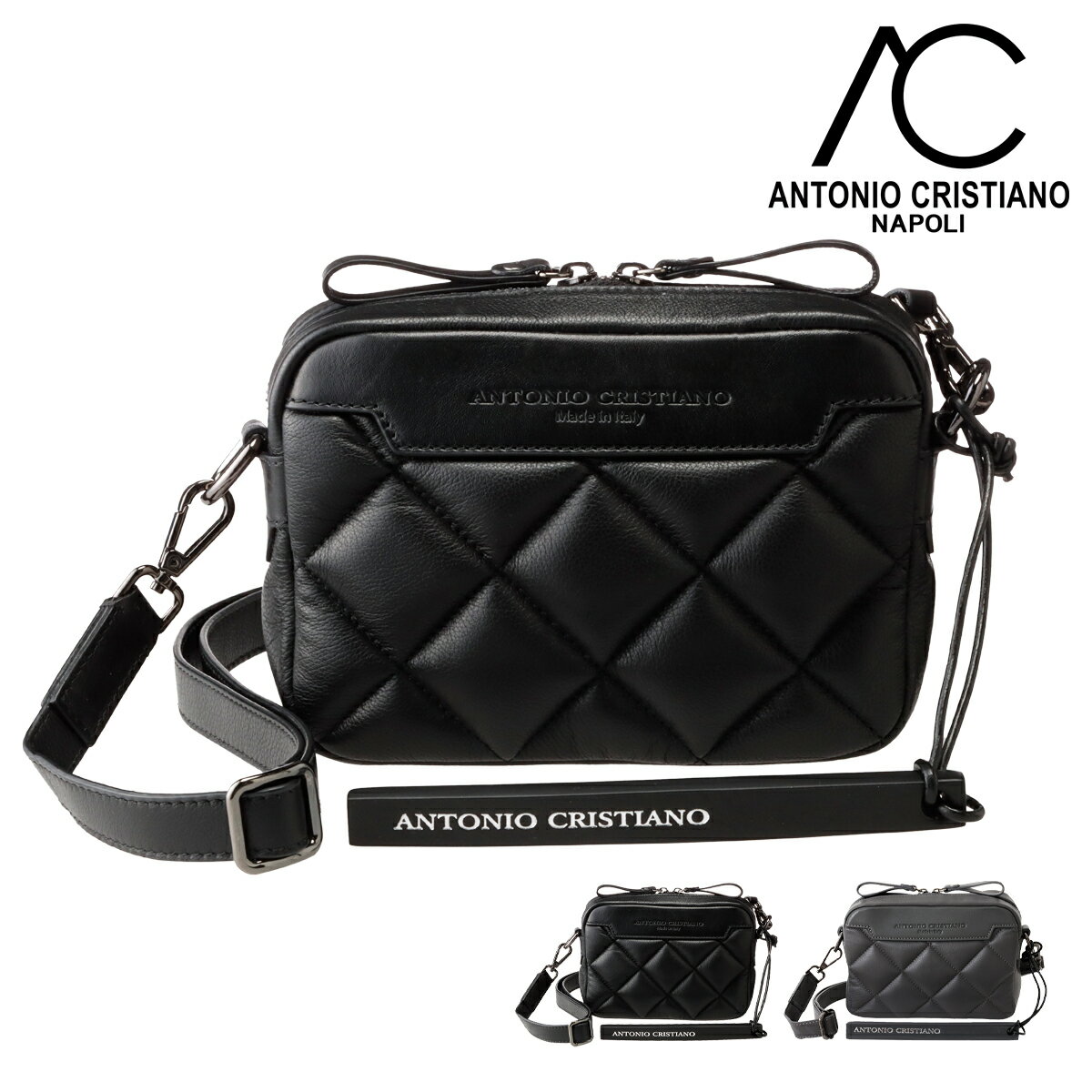 アントニオクリスチアーノ ショルダーバッグ メンズAC360549 ANTONIO CRISTIANO レザー 牛革 イタリア製[即日発送]