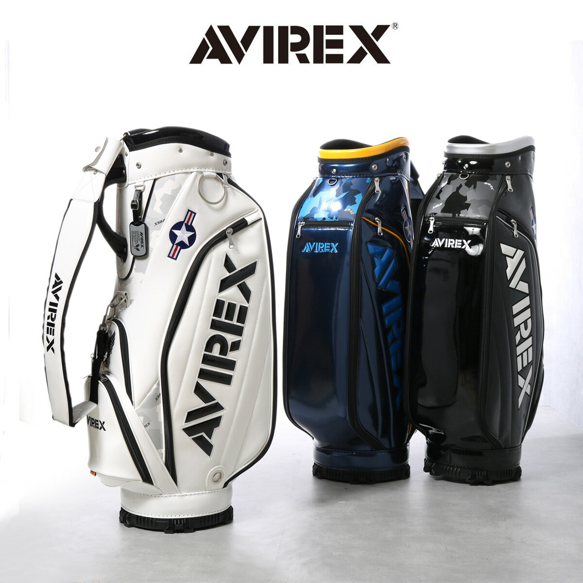 アヴィレックス キャディバッグ カート型 5分割 9型 46インチ対応 メンズ AVXBB1-20C AVIREX フラッグシップ ゴルフ