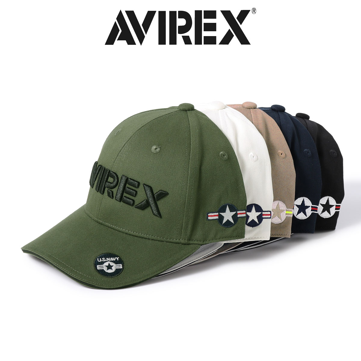 【全品10倍｜10/14(月) 20時～28H限定】アヴィレックス ゴルフ キャップ 帽子 メンズ AVXBB1-36C AVIREX ベーシックキャップ スポーツ ゴルフ サイズ調節可能[PO10][即日発送]