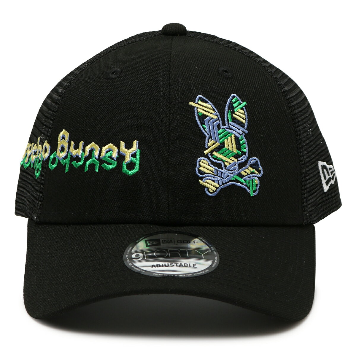 サイコバニー ゴルフ キャップ ニューエラ NEW ERA 帽子 メッシュ メンズ PBMG302F コラボ Psycho Bunny アウトドア 抗菌[即日発送]