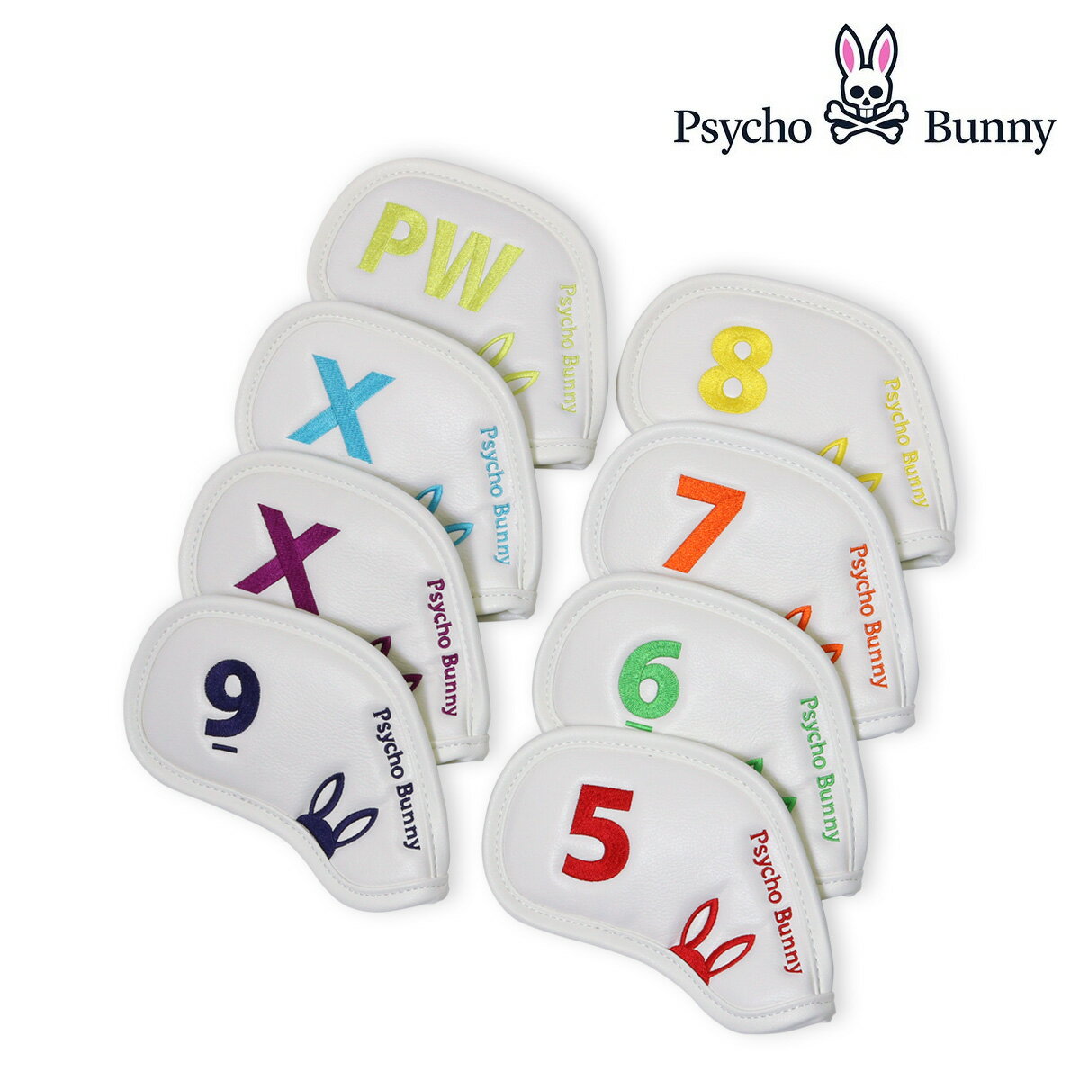 サイコバニー ゴルフ アイアンカバー メンズ レディース PBMG3SH4 Psycho Bunny GOLF PB ARTLOGO ヘッドカバー セパレート[即日発送]