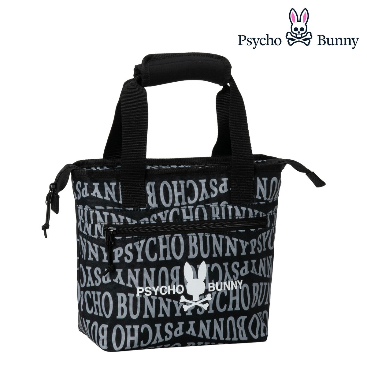 ITEM SPEC COLOR VARIATION ブランド：Psycho Bunny サイコバニー ブランドロゴを全体にプリントしたポリエステル生地を使用した保冷ラウンドバッグ。600mlペットボトル収納可能。外側にポケットがあり貴重品を濡らさず収納。ハンドルは握りやすいグリップカバー付き。 サイズ：約W22×H24×D12cm重量：約200g持ち手長さ：約45cm カラー：【10】ブラック 素材：ポリエステル 仕様：ファスナー式開閉前面：ファスナーポケット×1 ご注意ください： ● 商品の画像は、できるだけ商品に近いカラーにて掲載をしております。 お客様のモニターの発色または設定により、実際の色味と異なる場合もあります。あらかじめご了承ください。 ● メーカーサイズ、もしくは実際に測った寸法となります。商品の素材等の個体差により、若干サイズのばらつきがあります。サイズはあくまでも目安としてお考えください。 ● 天然皮革・素材を使用している商品によっては、天然素材の特性上、部位により風合いやシミ・シワ感や焦げ、濃淡など多少の個体差がある場合があります。あらかじめご了承ください。