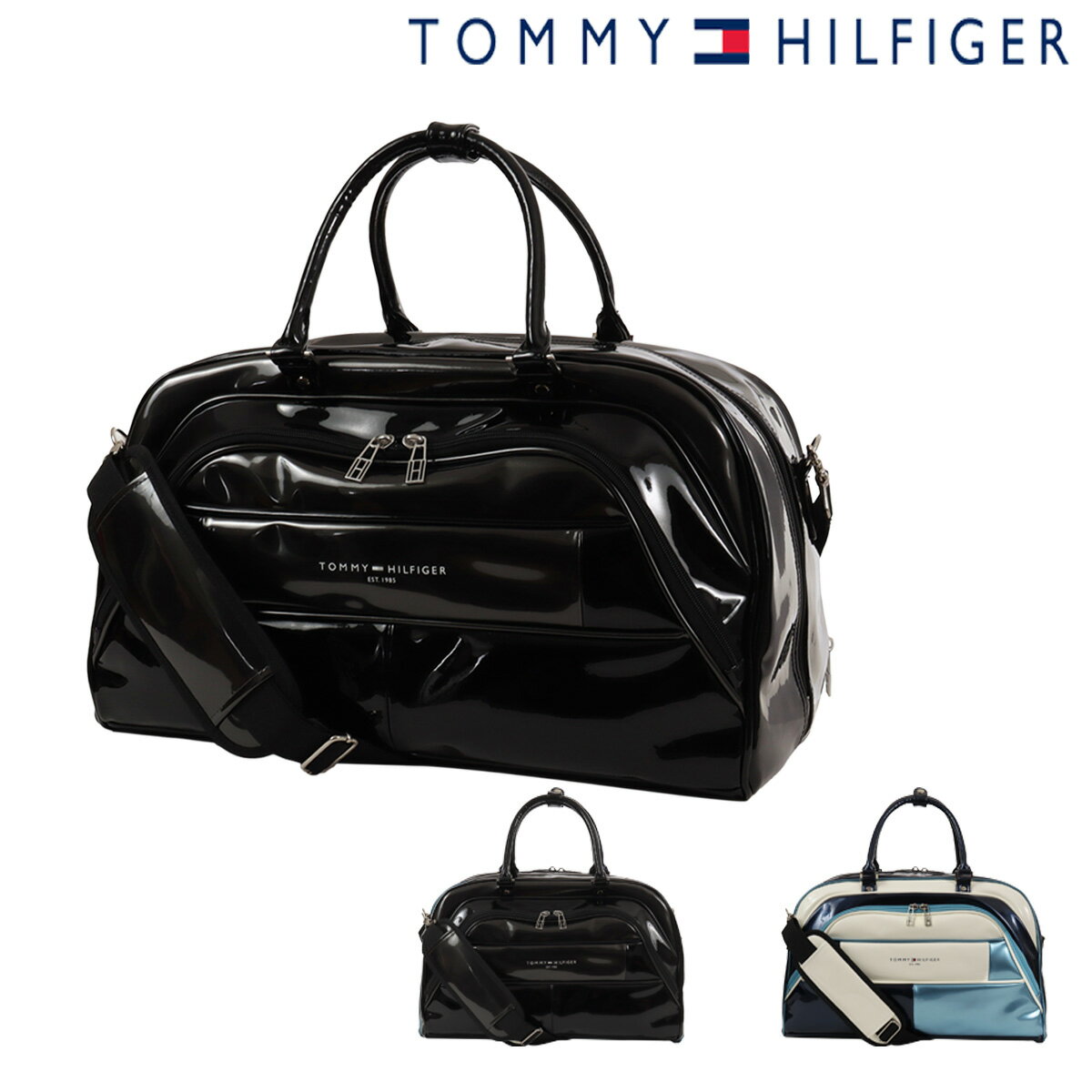 【新品】トミーヒルフィガー　フラッグ　トリコロール　ロゴ　ボストン　男女兼用 トミーヒルフィガー ゴルフ ボストンバッグ エナメルスポーツ TOMMY