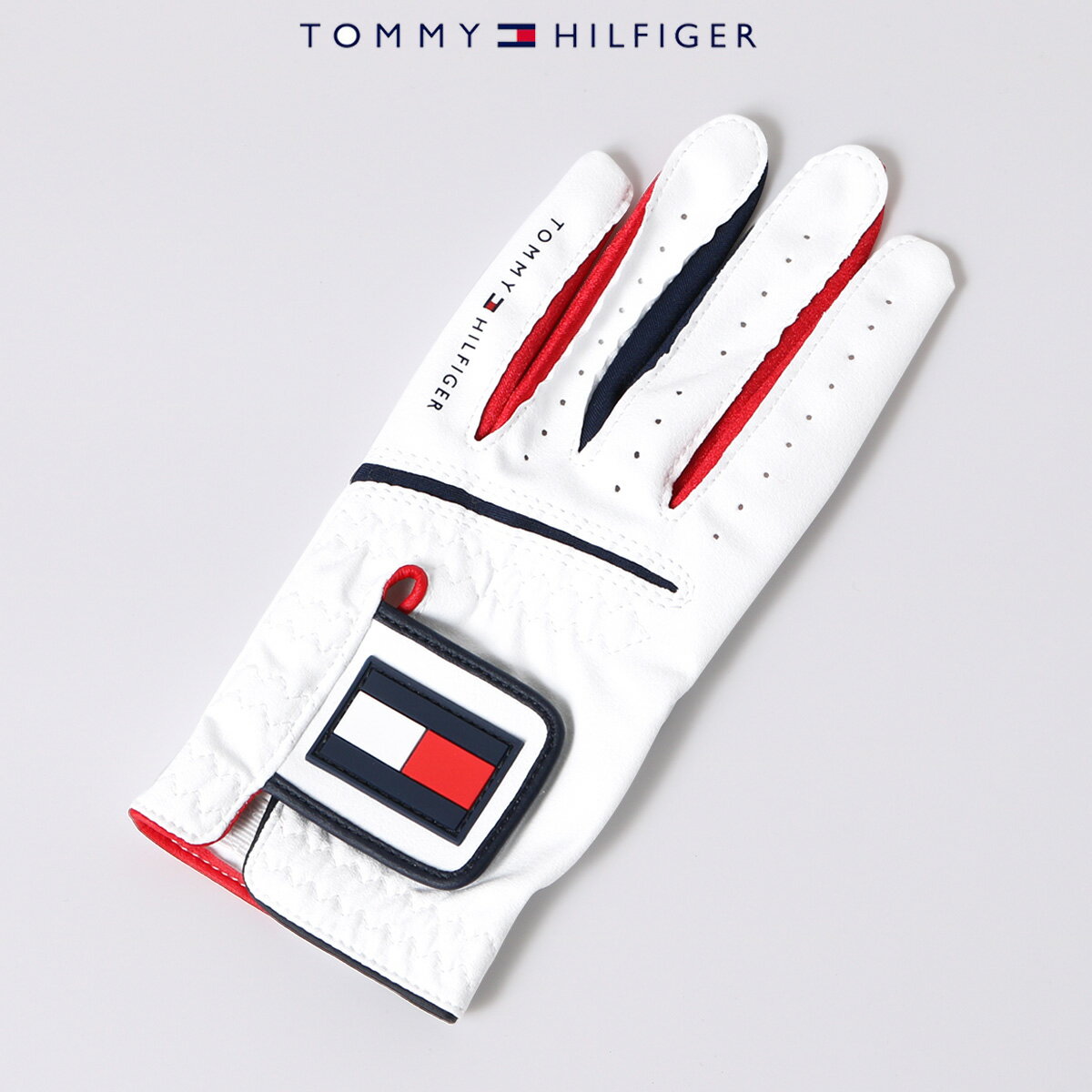 トミーヒルフィガー ゴルフ グローブ 手袋 メンズ レディースTHMB801 Tommy Hilfiger 左手用 ホワイト[PO10][即日発送]
