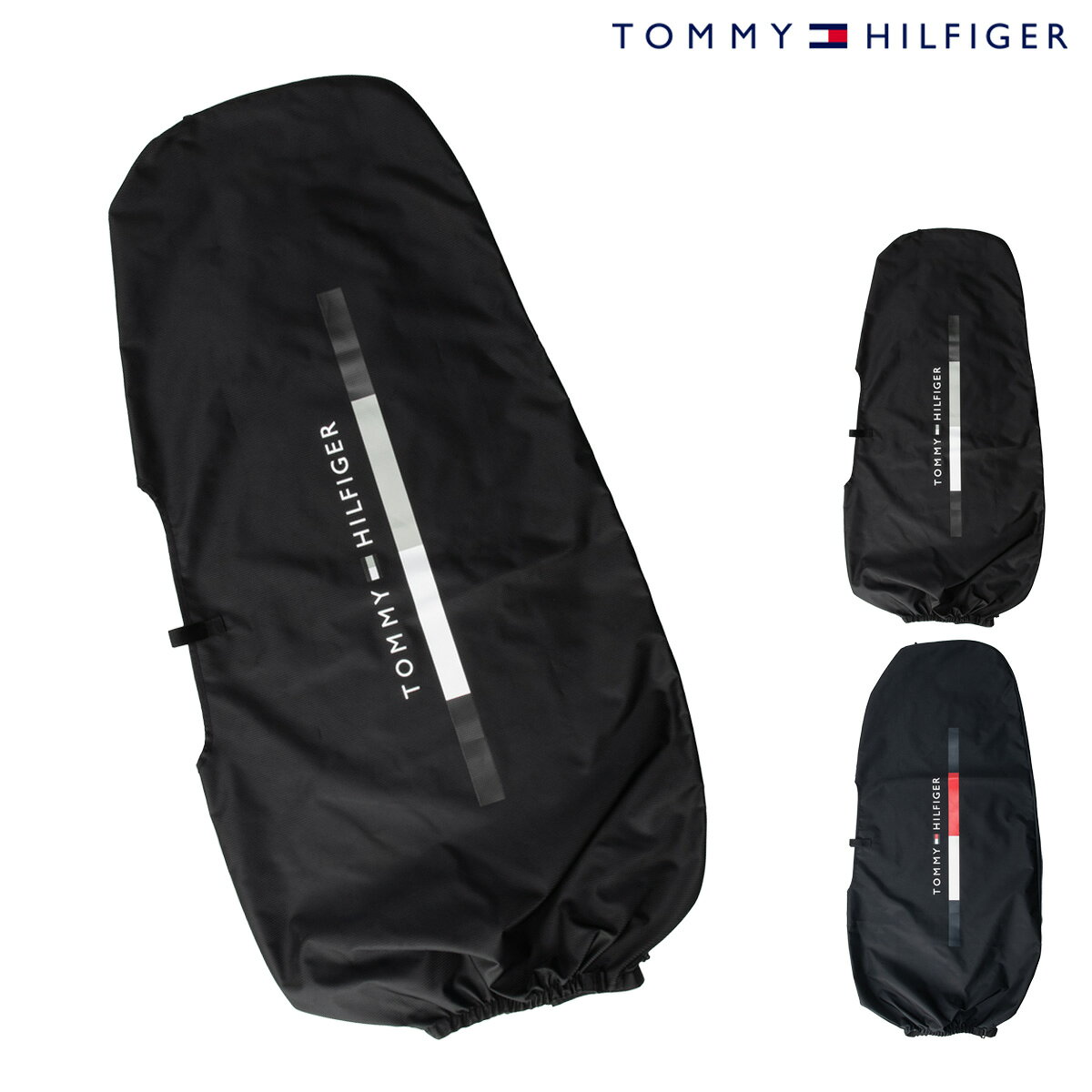 ITEM SPEC COLOR VARIATION ブランド：Tommy Hilfiger トミーヒルフィガー シグネチャーシリーズのトラベルカバー。表面に凹凸のあるドビー織の生地を使用。シンプルなロゴを組み合わせたミニマルなデザイン。キャディバッグの上から被せる仕様で、移動時の保護に最適。デリバリーポケットを装備し、実用性にも配慮した設計。 サイズ：9.5型対応 カラー：【10】ブラック【30】ネイビー 素材：ポリエステル 仕様：クリアポケット×1 ご注意ください： ● 商品の画像は、できるだけ商品に近いカラーにて掲載をしております。 お客様のモニターの発色または設定により、実際の色味と異なる場合もあります。あらかじめご了承ください。 ● メーカーサイズ、もしくは実際に測った寸法となります。商品の素材等の個体差により、若干サイズのばらつきがあります。サイズはあくまでも目安としてお考えください。 ● 天然皮革・素材を使用している商品によっては、天然素材の特性上、部位により風合いやシミ・シワ感や焦げ、濃淡など多少の個体差がある場合があります。あらかじめご了承ください。