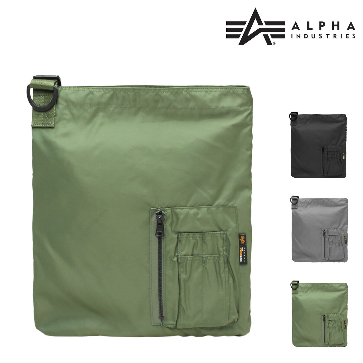 【全品10倍｜5/30 24時迄】アルファインダストリーズ ショルダーバッグ A4サイズ メンズ 66012 ALPHA INDUSTRIES 斜めがけ ナイロン RECORD BAG ワンマイルバッグ[PO10]